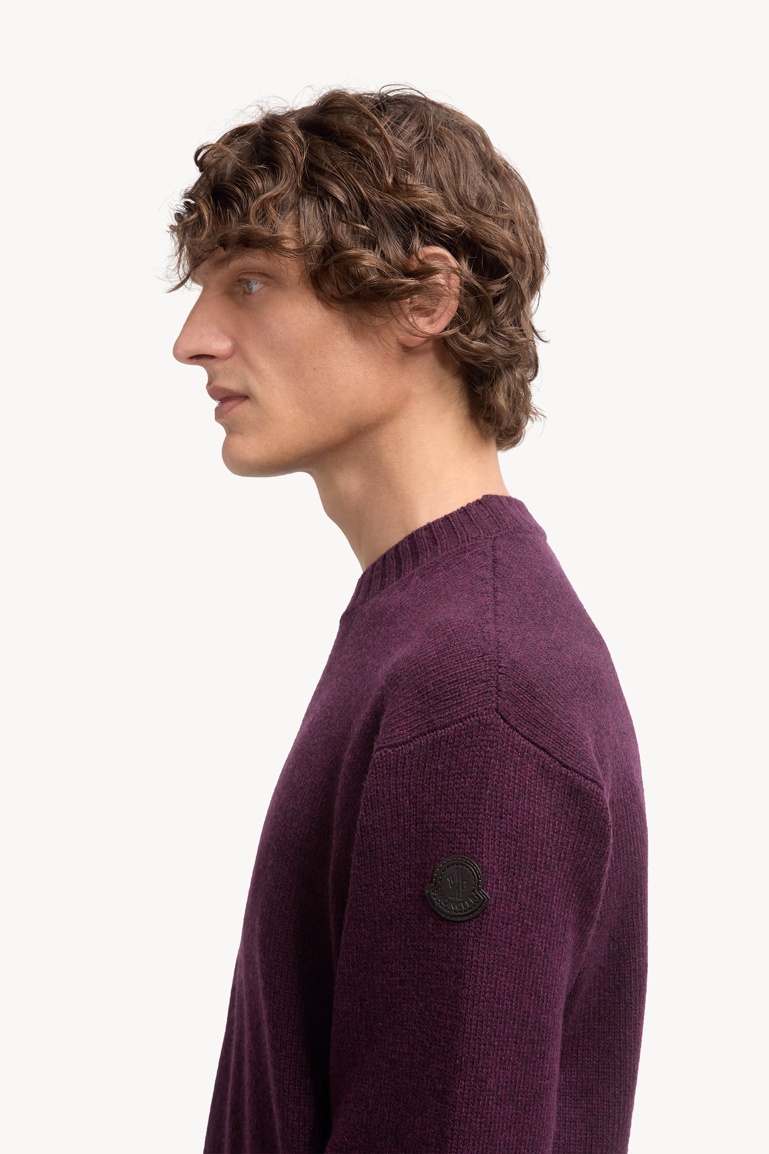 Monogram Wool & Cashmere Sweater Men Purple Moncler 4